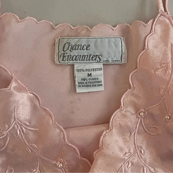 VINTAGE Pink Dainty Flower Embroidered Beaded Camisole Y2K Fairycore M - Picture 3 of 6